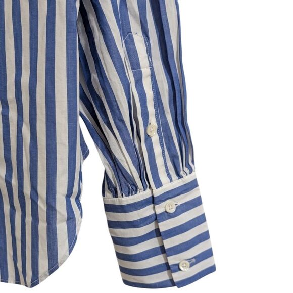 Alex Mill James Shirt in Bold Stripe - Blue/White Button-Up - Womens Size XL NWT - Picture 5 of 10